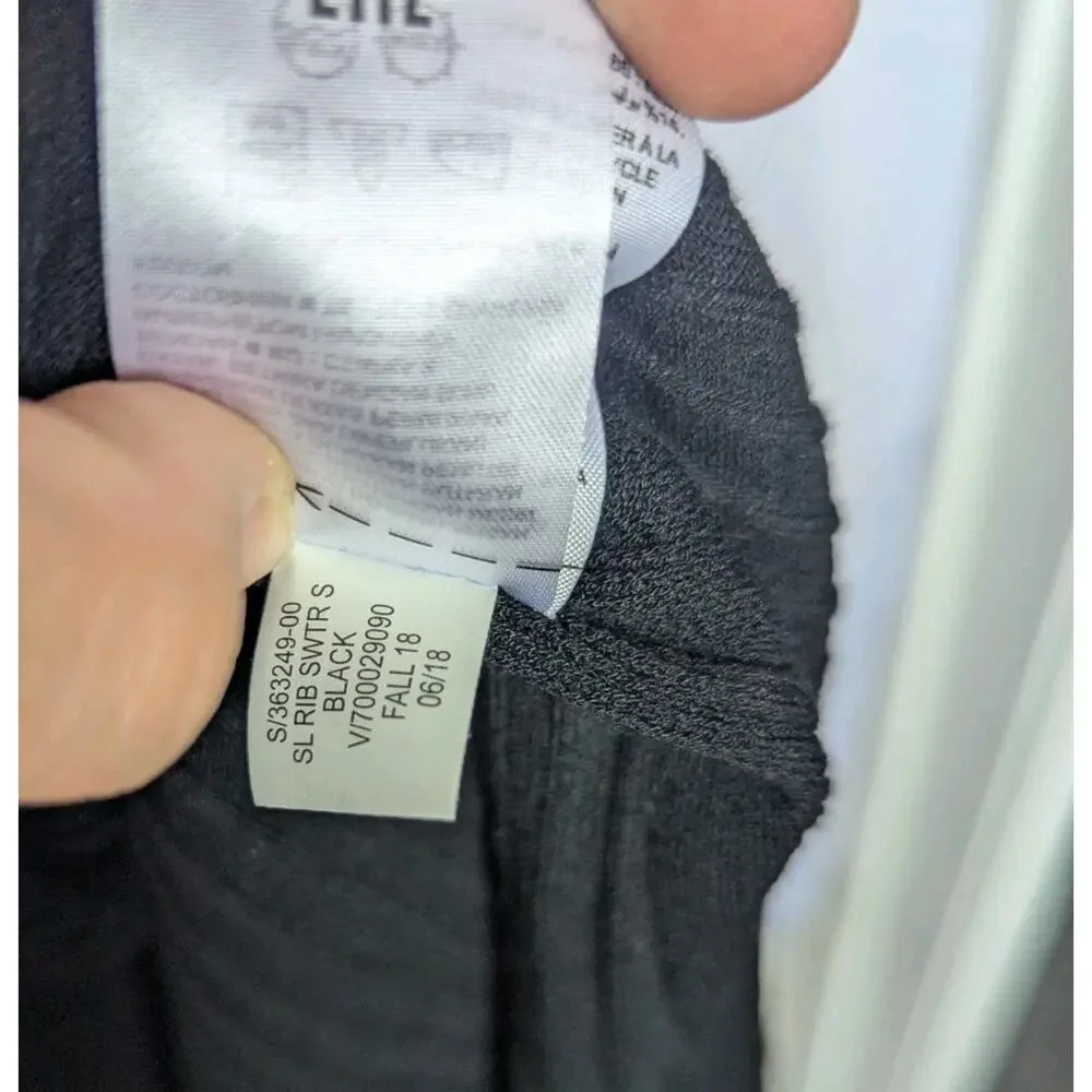 NWT Banana Republic Ribbed Knit Sheath Sweater Dress Black Slit Midi Fall '18 XL - Picture 10 of 12